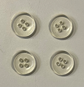 Buttons nylon 15mm/4-holes (25 pcs), Transparent